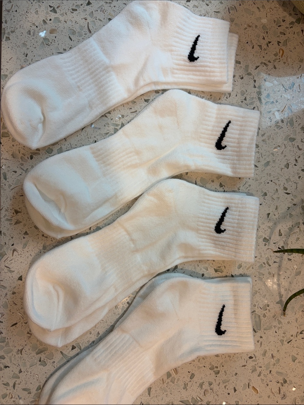 Nike Athletic Ankle Socks white with Black Logo - Pack